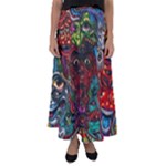 Somewhere Near Oblivion Nightmares Acid Colors Psychedelic Flared Maxi Skirt
