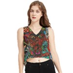 Somewhere Near Oblivion Nightmares Acid Colors Psychedelic V-Neck Cropped Tank Top