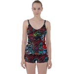 Somewhere Near Oblivion Nightmares Acid Colors Psychedelic Tie Front Two Piece Tankini