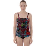 Somewhere Near Oblivion Nightmares Acid Colors Psychedelic Twist Front Tankini Set