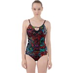 Somewhere Near Oblivion Nightmares Acid Colors Psychedelic Cut Out Top Tankini Set