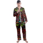 Somewhere Near Oblivion Nightmares Acid Colors Psychedelic Men s Long Sleeve Satin Pajamas Set