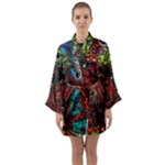 Somewhere Near Oblivion Nightmares Acid Colors Psychedelic Long Sleeve Satin Kimono