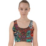 Somewhere Near Oblivion Nightmares Acid Colors Psychedelic Velvet Racer Back Crop Top