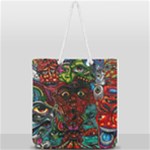Somewhere Near Oblivion Nightmares Acid Colors Psychedelic Full Print Rope Handle Tote (Large)