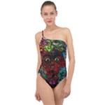 Somewhere Near Oblivion Nightmares Acid Colors Psychedelic Classic One Shoulder Swimsuit