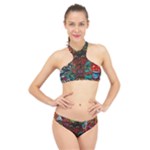 Somewhere Near Oblivion Nightmares Acid Colors Psychedelic High Neck Bikini Set