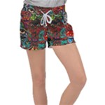 Somewhere Near Oblivion Nightmares Acid Colors Psychedelic Women s Velour Lounge Shorts