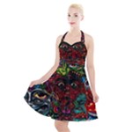 Somewhere Near Oblivion Nightmares Acid Colors Psychedelic Halter Party Swing Dress 