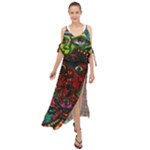 Somewhere Near Oblivion Nightmares Acid Colors Psychedelic Maxi Chiffon Cover Up Dress
