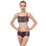 Somewhere Near Oblivion Nightmares Acid Colors Psychedelic Layered Top Bikini Set