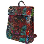 Somewhere Near Oblivion Nightmares Acid Colors Psychedelic Flap Top Backpack