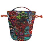 Somewhere Near Oblivion Nightmares Acid Colors Psychedelic Drawstring Bucket Bag