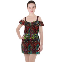 Ruffle Cut Out Chiffon Playsuit 