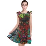 Somewhere Near Oblivion Nightmares Acid Colors Psychedelic Tie Up Tunic Dress