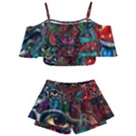 Somewhere Near Oblivion Nightmares Acid Colors Psychedelic Kids  Off Shoulder Skirt Bikini