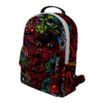 Somewhere Near Oblivion Nightmares Acid Colors Psychedelic Flap Pocket Backpack (Large)