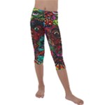 Somewhere Near Oblivion Nightmares Acid Colors Psychedelic Kids  Lightweight Velour Capri Leggings 
