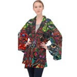 Somewhere Near Oblivion Nightmares Acid Colors Psychedelic Long Sleeve Velvet Kimono 