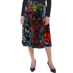Somewhere Near Oblivion Nightmares Acid Colors Psychedelic Classic Velour Midi Skirt 