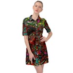 Somewhere Near Oblivion Nightmares Acid Colors Psychedelic Belted Shirt Dress