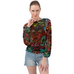 Somewhere Near Oblivion Nightmares Acid Colors Psychedelic Banded Bottom Chiffon Top