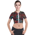 Somewhere Near Oblivion Nightmares Acid Colors Psychedelic Short Sleeve Cropped Jacket
