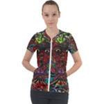 Somewhere Near Oblivion Nightmares Acid Colors Psychedelic Short Sleeve Zip Up Jacket