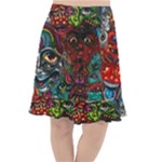 Somewhere Near Oblivion Nightmares Acid Colors Psychedelic Fishtail Chiffon Skirt