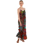 Somewhere Near Oblivion Nightmares Acid Colors Psychedelic Cami Maxi Ruffle Chiffon Dress