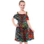 Somewhere Near Oblivion Nightmares Acid Colors Psychedelic Kids  Cut Out Shoulders Chiffon Dress