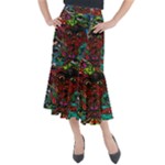 Somewhere Near Oblivion Nightmares Acid Colors Psychedelic Midi Mermaid Skirt