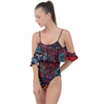 Somewhere Near Oblivion Nightmares Acid Colors Psychedelic Drape Piece Swimsuit