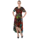 Somewhere Near Oblivion Nightmares Acid Colors Psychedelic Front Wrap High Low Dress