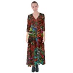Somewhere Near Oblivion Nightmares Acid Colors Psychedelic Button Up Maxi Dress