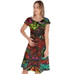 Somewhere Near Oblivion Nightmares Acid Colors Psychedelic Classic Short Sleeve Dress