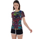 Somewhere Near Oblivion Nightmares Acid Colors Psychedelic Back Circle Cutout Sports T-Shirt