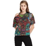 Somewhere Near Oblivion Nightmares Acid Colors Psychedelic One Shoulder Cut Out T-Shirt