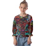 Somewhere Near Oblivion Nightmares Acid Colors Psychedelic Kids  Cuff Sleeve Top