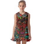 Somewhere Near Oblivion Nightmares Acid Colors Psychedelic Kids  Pilgrim Collar Ruffle Hem Dress