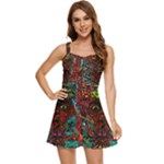 Somewhere Near Oblivion Nightmares Acid Colors Psychedelic Ruffle Edge Bra Cup Chiffon Mini Dress