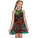 Somewhere Near Oblivion Nightmares Acid Colors Psychedelic Kids  Halter Collar Waist Tie Chiffon Dress