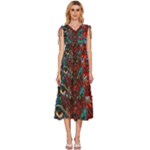 Somewhere Near Oblivion Nightmares Acid Colors Psychedelic V-Neck Drawstring Shoulder Sleeveless Maxi Dress