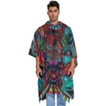 Somewhere Near Oblivion Nightmares Acid Colors Psychedelic Men s Hooded Rain Ponchos