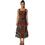 Somewhere Near Oblivion Nightmares Acid Colors Psychedelic Square Neckline Tiered Midi Dress