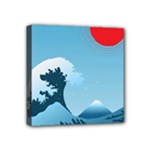 Minimalism Great Wave Off Kanagawa Mini Canvas 4  x 4  (Stretched)