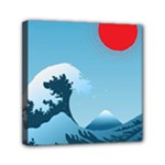 Minimalism Great Wave Off Kanagawa Mini Canvas 6  x 6  (Stretched)