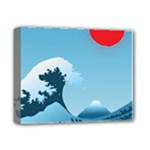 Minimalism Great Wave Off Kanagawa Deluxe Canvas 14  x 11  (Stretched)