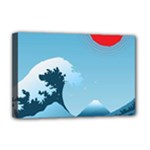 Minimalism Great Wave Off Kanagawa Deluxe Canvas 18  x 12  (Stretched)