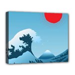 Minimalism Great Wave Off Kanagawa Deluxe Canvas 20  x 16  (Stretched)